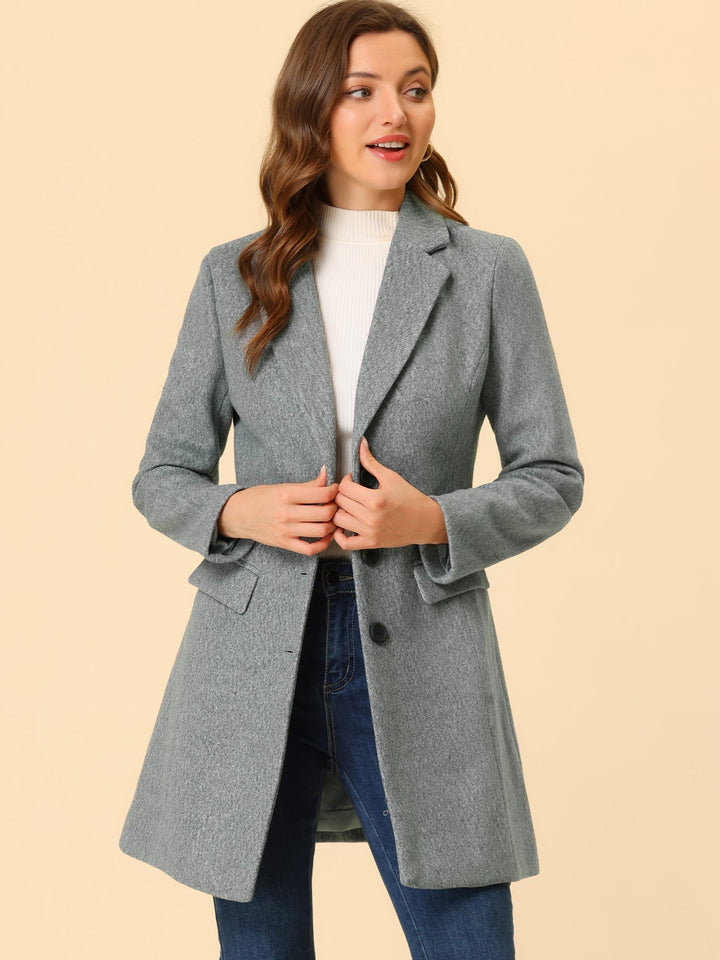 Chic Women's Coat with Lapel Collar and Buttons