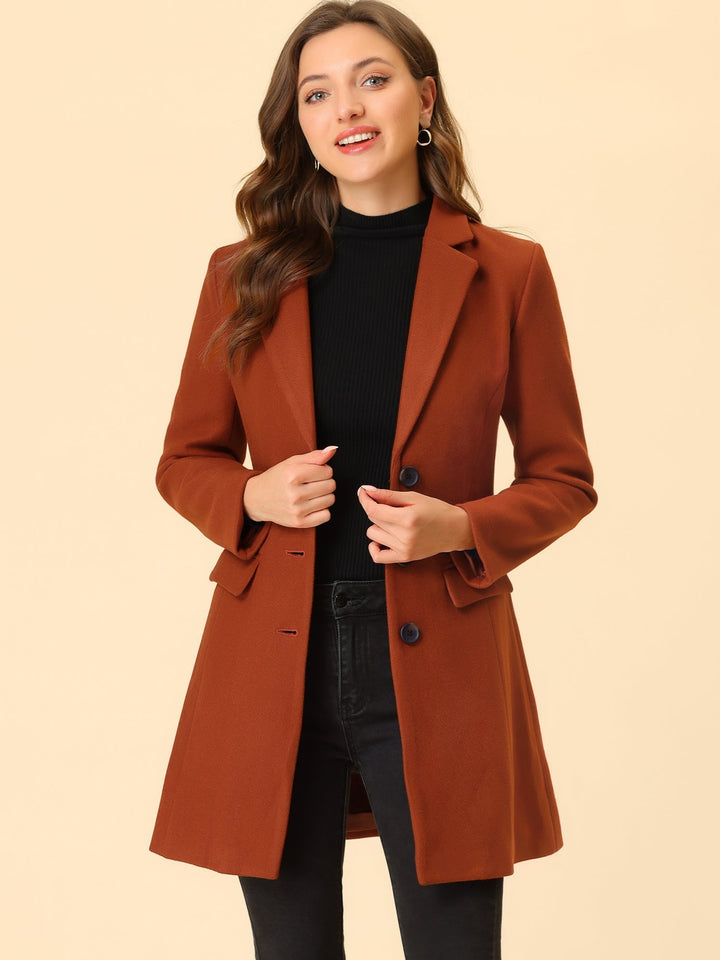 Chic Women's Coat with Lapel Collar and Buttons