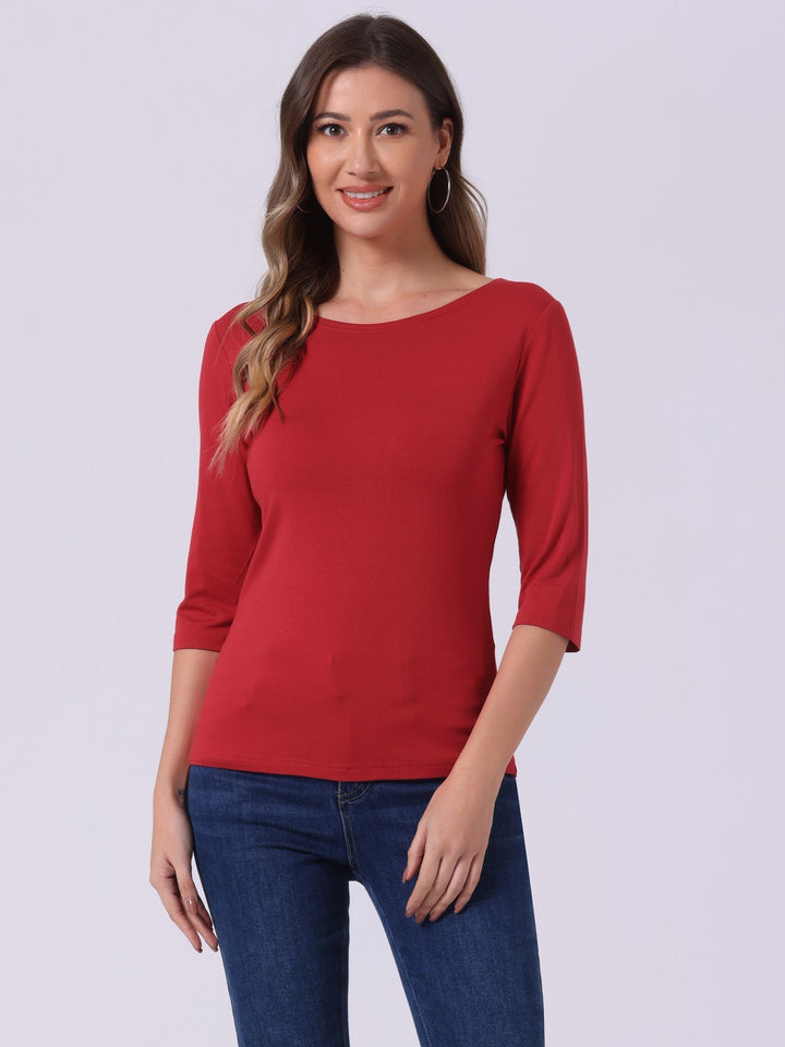 Chemise Douce Femme Coupe Slim et Manches 3/4