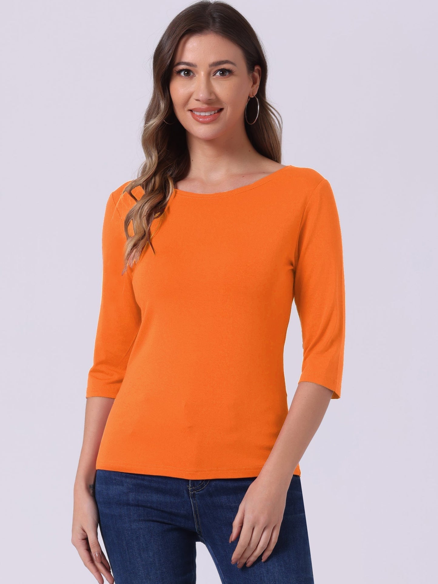 Zachte Vrouwen Shirt met Slim Fit en 3/4 Mouwen