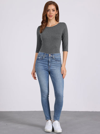 Zachte Vrouwen Shirt met Slim Fit en 3/4 Mouwen