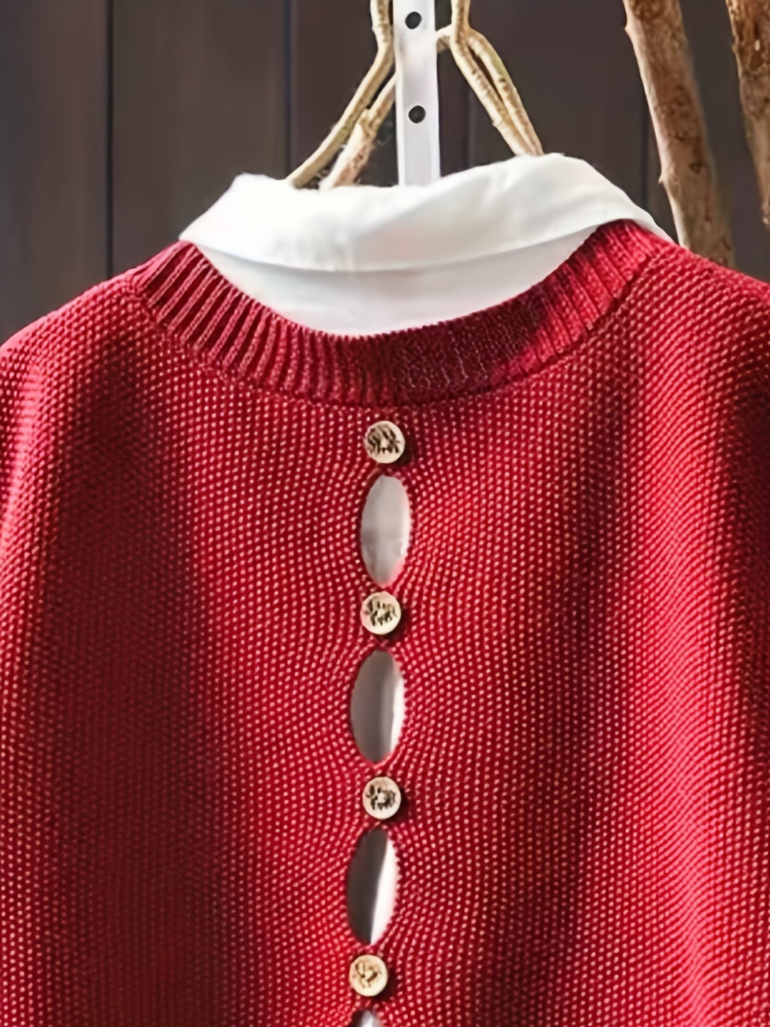 Vanthea | Women's Knit Sweater Vest and Shirt Set - Black - Image 9