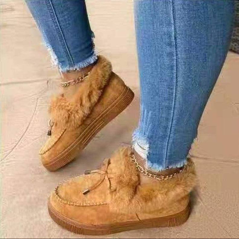 Chaussons chauds et tendance pour femme avec doublure en fourrure