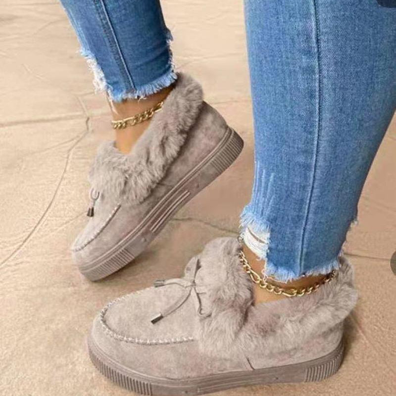 Chaussons chauds et tendance pour femme avec doublure en fourrure