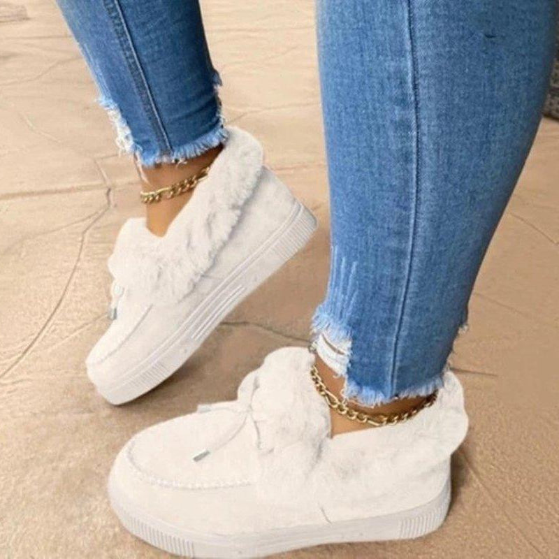 Chaussons chauds et tendance pour femme avec doublure en fourrure