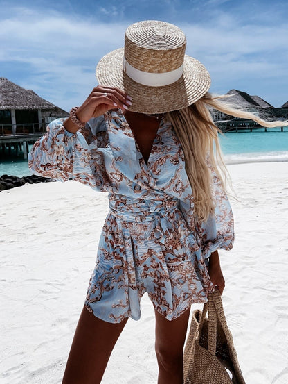 Irene | Chiffon Playsuit met Tropische Print
