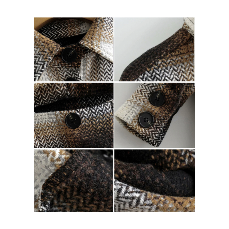 Trendy Comfortabele Geruite Dames Jas met Borstzakken