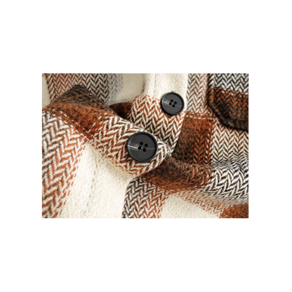 Trendy Comfortabele Geruite Dames Jas met Borstzakken