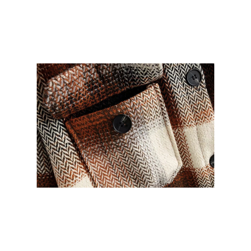 Trendy Comfortabele Geruite Dames Jas met Borstzakken