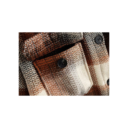 Trendy Comfortabele Geruite Dames Jas met Borstzakken