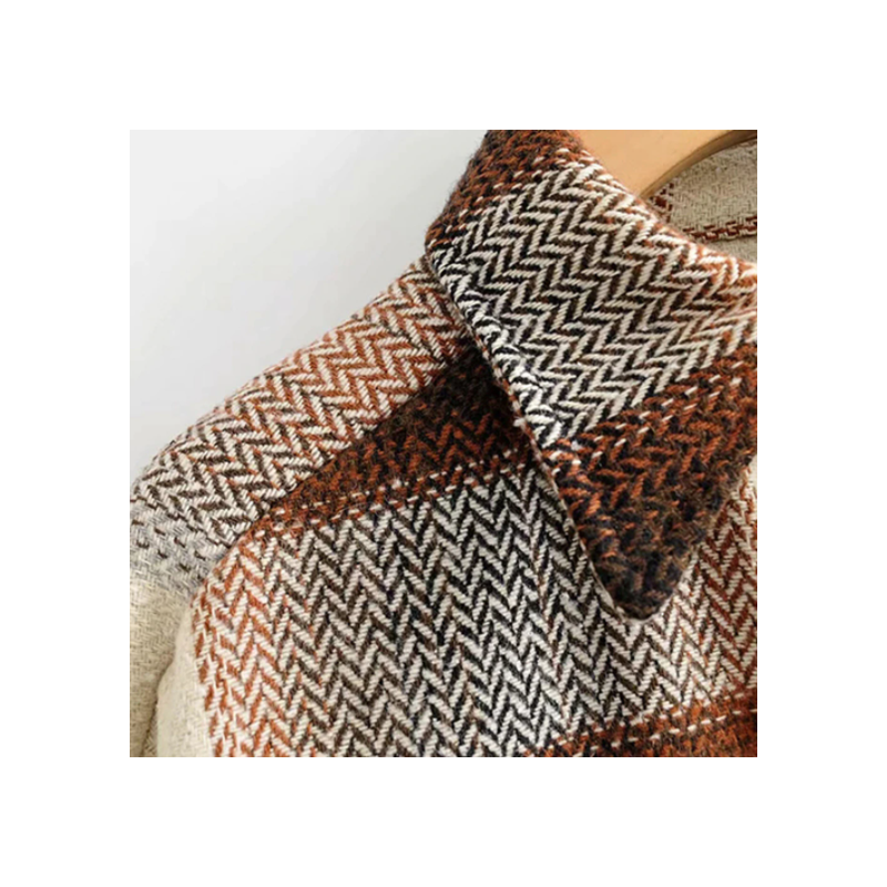 Trendy Comfortabele Geruite Dames Jas met Borstzakken