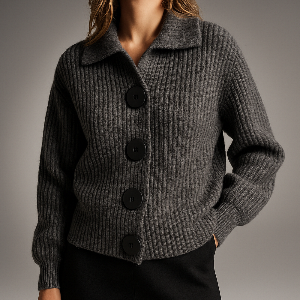Vrelda | Women's Oversized Button-Front Cardigan - Orange - Image 6