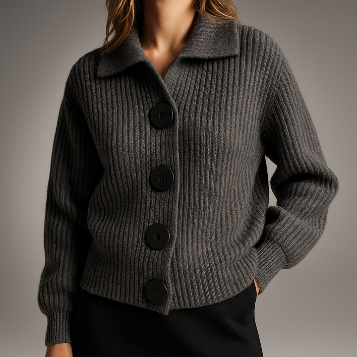 Vrelda | Women's Oversized Button-Front Cardigan - Orange - Image 6