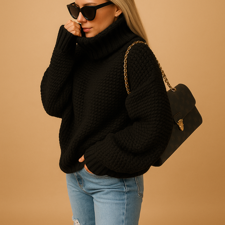 Oversized Knitted Turtleneck For Women