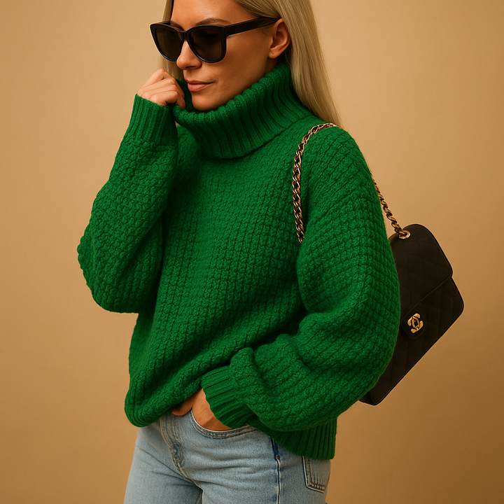 Oversized Knitted Turtleneck For Women