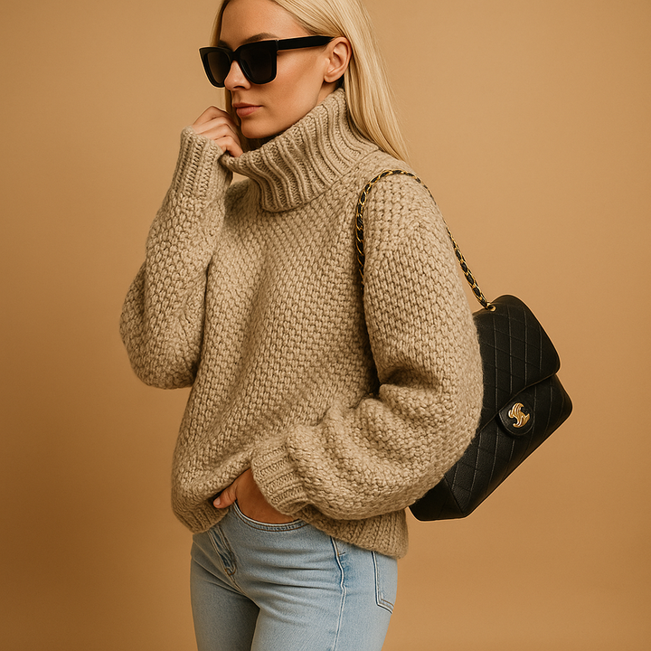 Oversized Knitted Turtleneck For Women