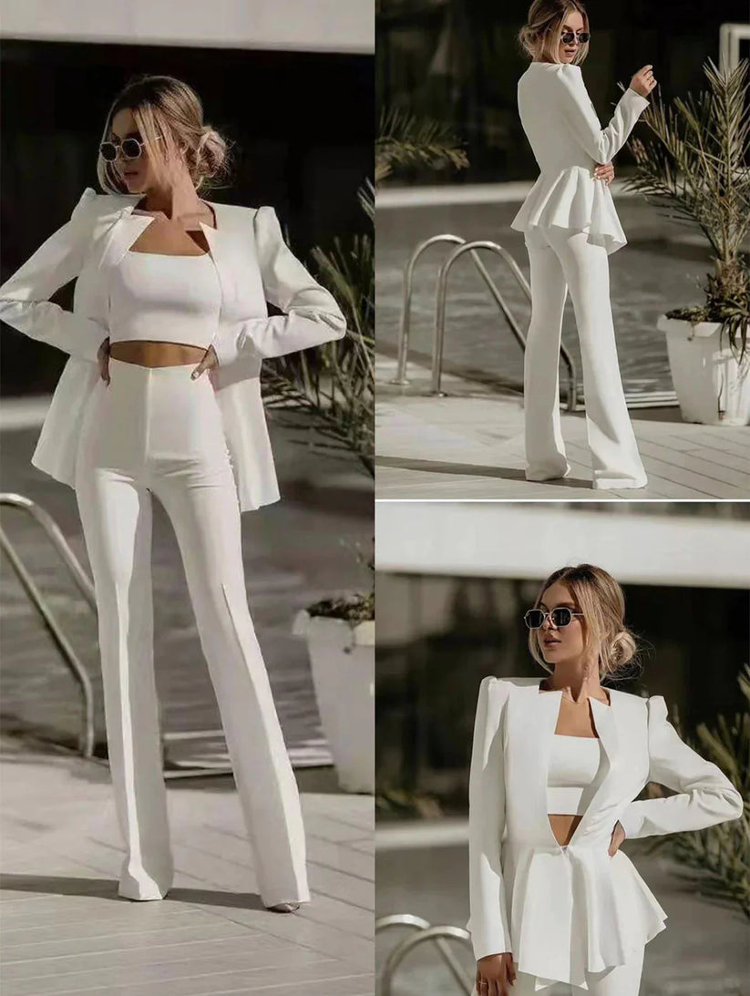Gillian | Elegant Blazer & High-Waist Pants Set