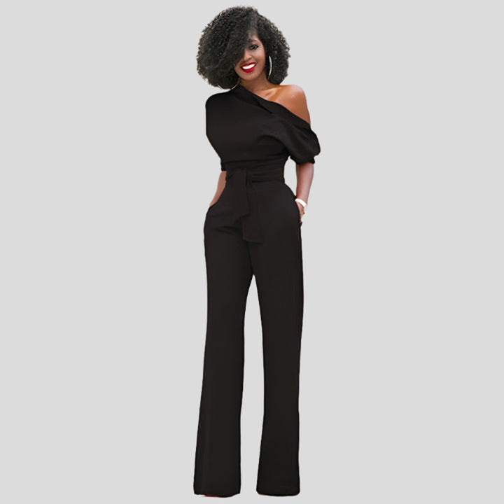 Hani | One-Shoulder Jumpsuit met Wijde Pijpen
