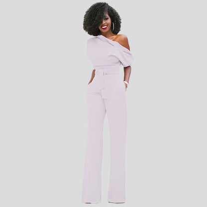 Hani | One-Shoulder Jumpsuit met Wijde Pijpen