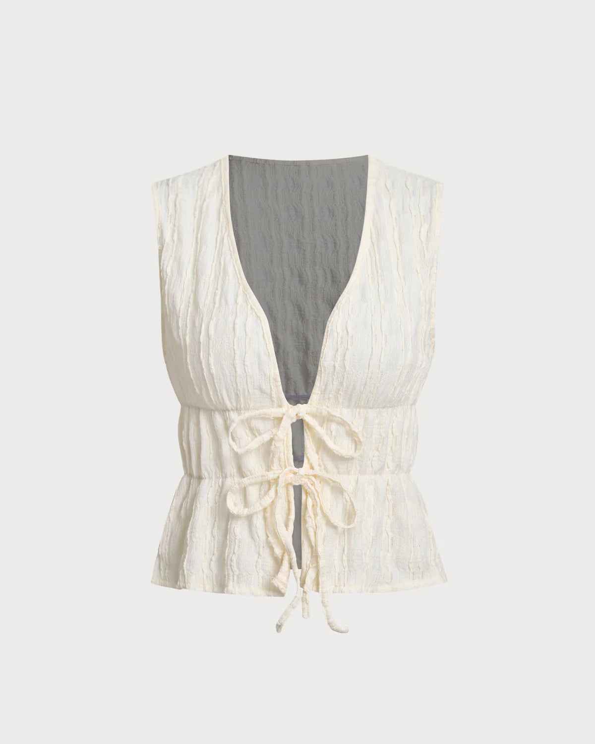 Berkeley | Elegante Crinkle Top met V-Hals en Striksluiting