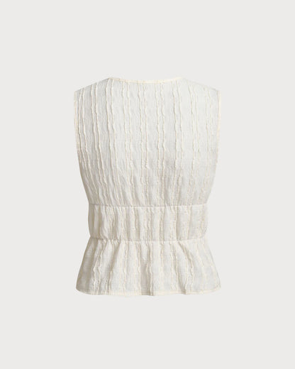 Berkeley | Elegante Crinkle Top met V-Hals en Striksluiting