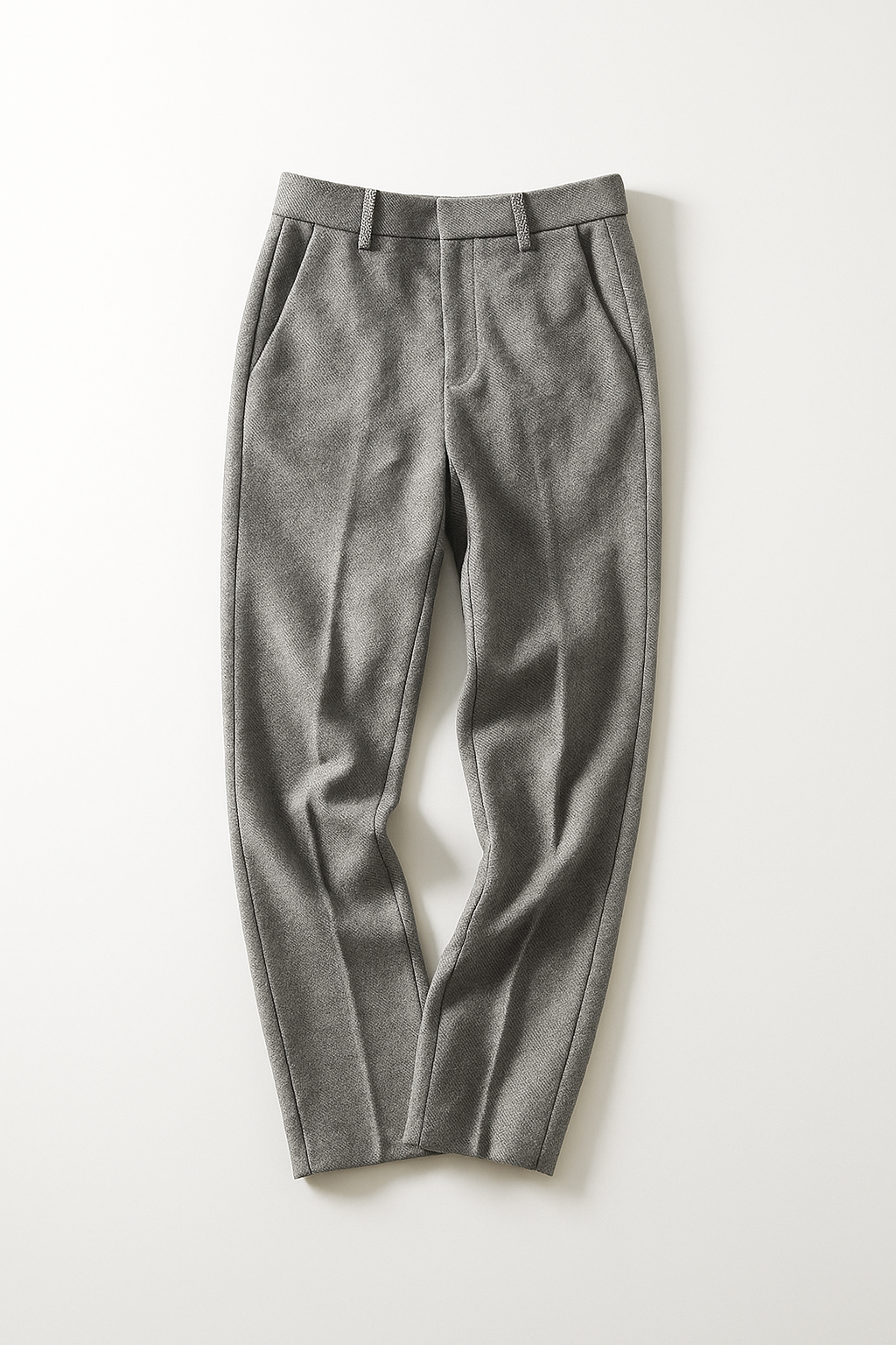 Elegant Wool-Blend Women's Pants with Straight Legs and High Waist