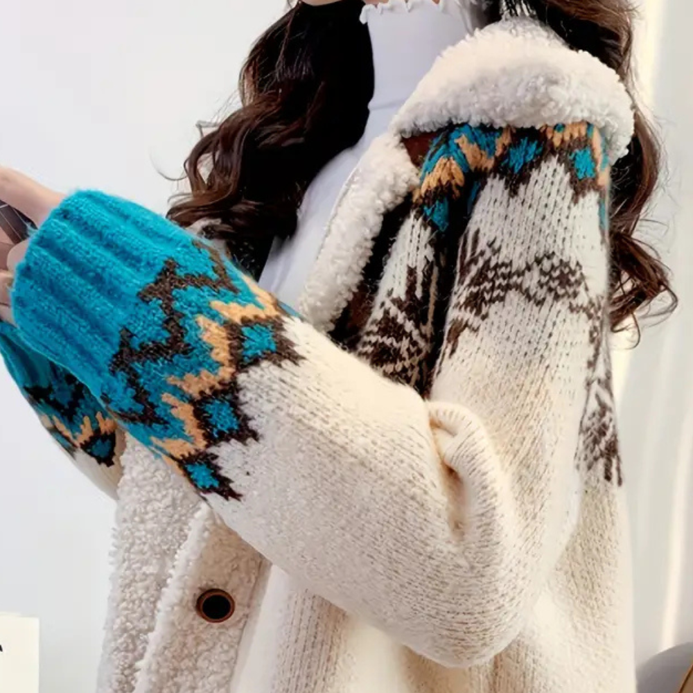 Zachte Beige Gebreide Cardigan voor Vrouwen met Zakken