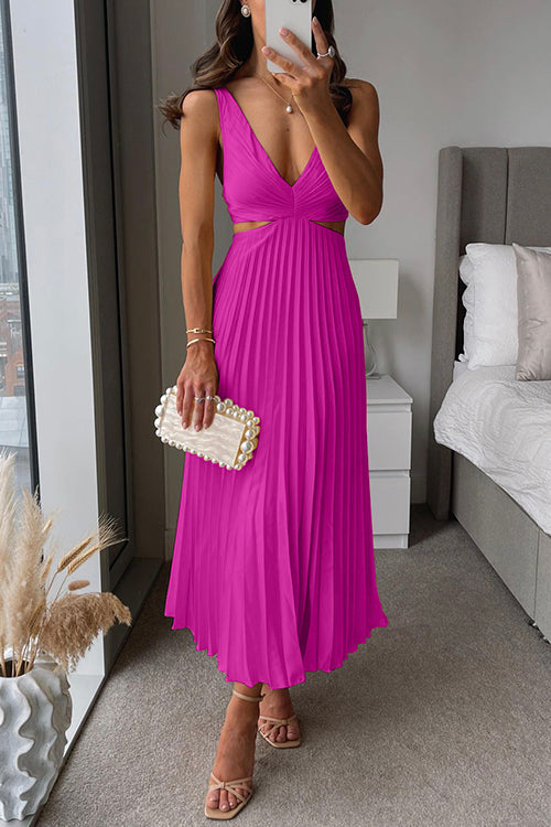 Karen | Elegante Plissé Midi-Jurk