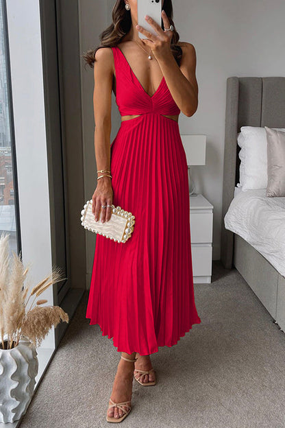 Karen | Elegante Plissé Midi-Jurk