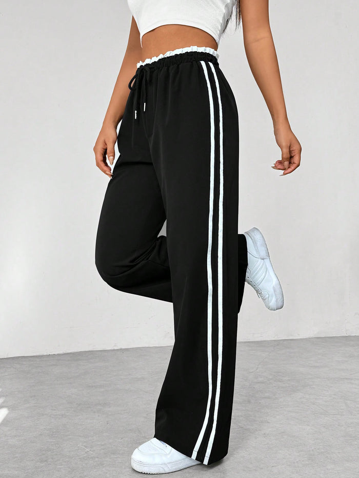 Kaeli | Pantalon de Jogging Sportif Taille Haute avec Bandes