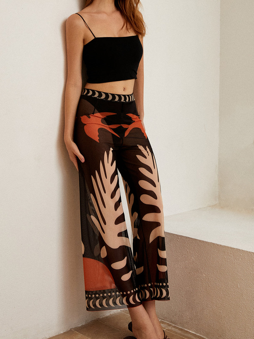 Heike | Statement Transparante Mesh Broek