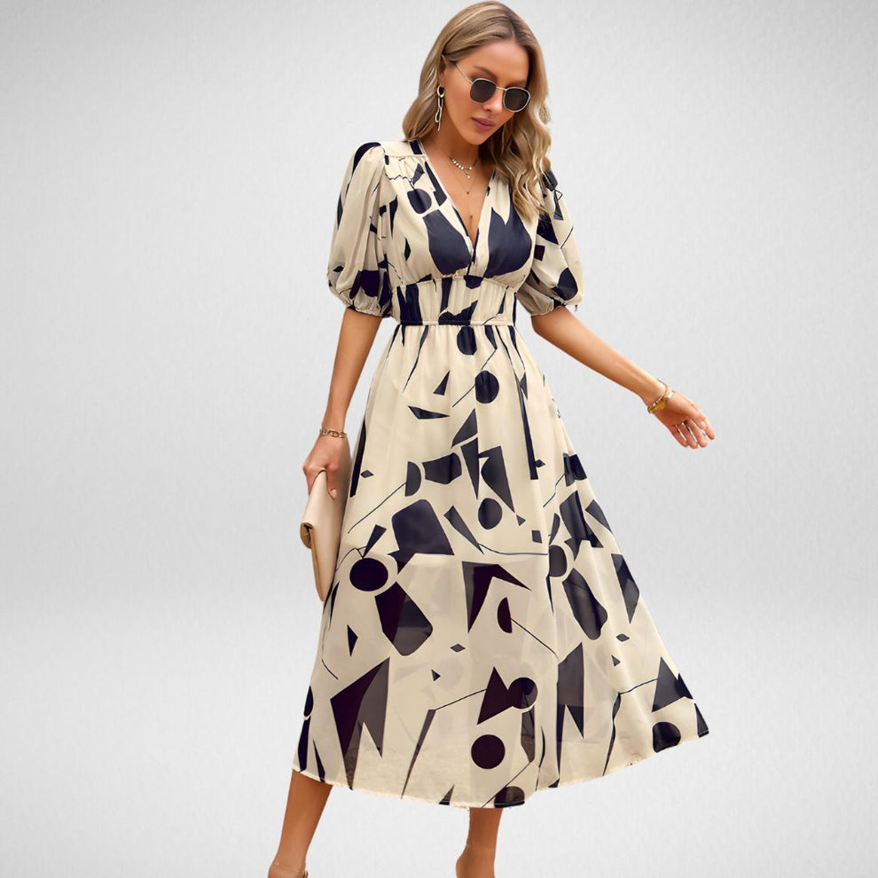 Yvonne | Zomerse Print Midi-Jurk